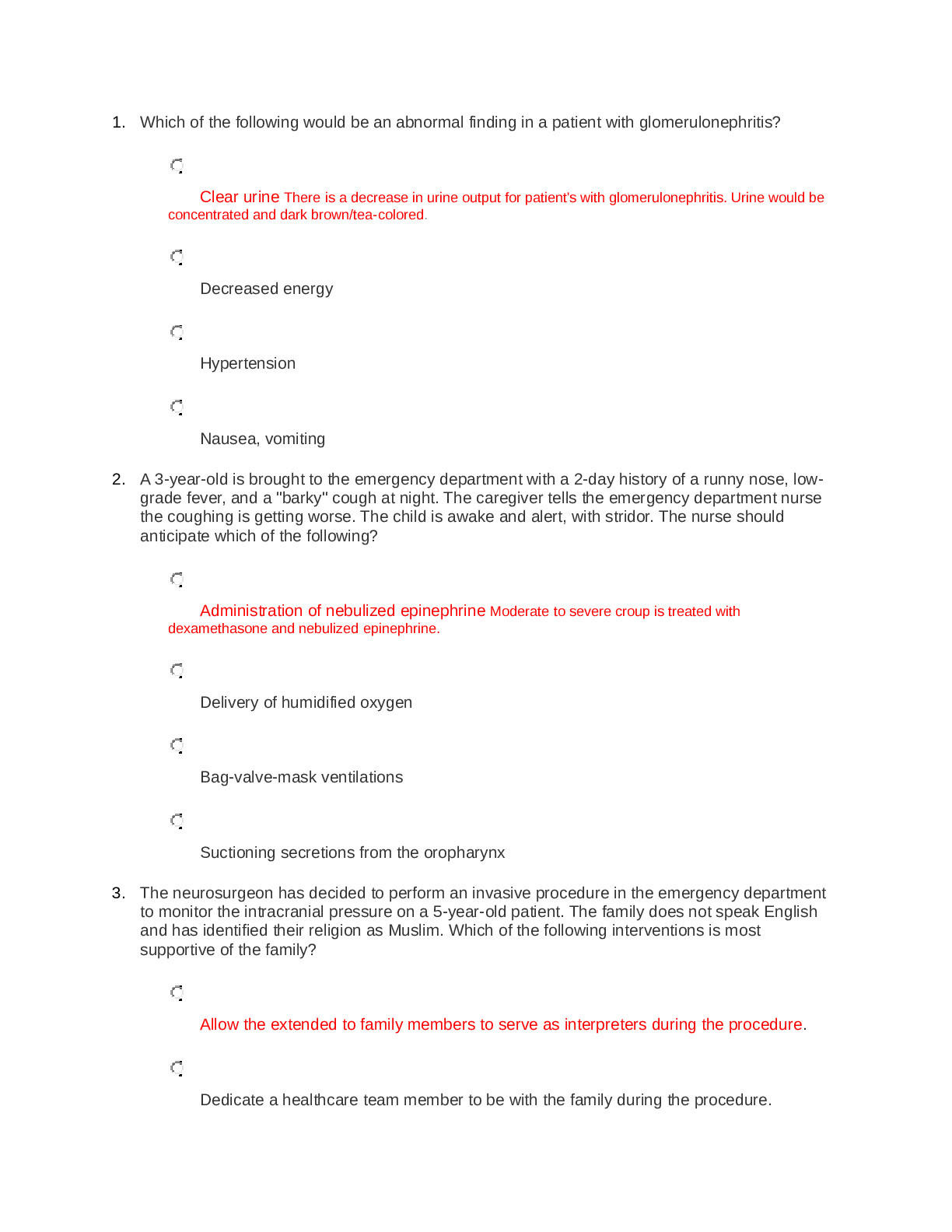 ENPC exam answers