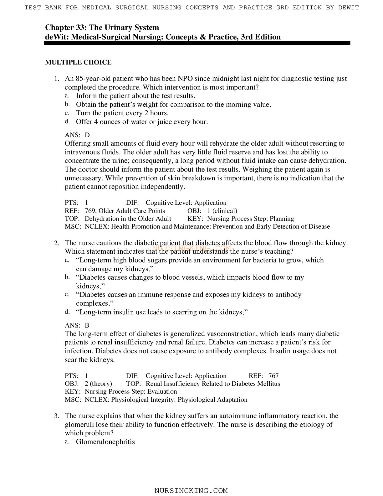 Chapter 33: The Urinary System